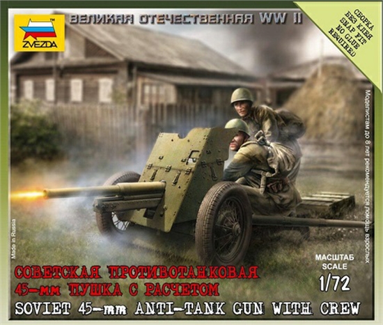 Neu Zvezda 6112-1//72 Wargame Addon Russisches 45mm Geschütz//Pak