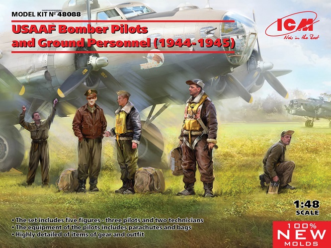 (X) ICM 48088 - 1:48 USAAF Bomber Pilots and Ground Personnel (1944-1945)