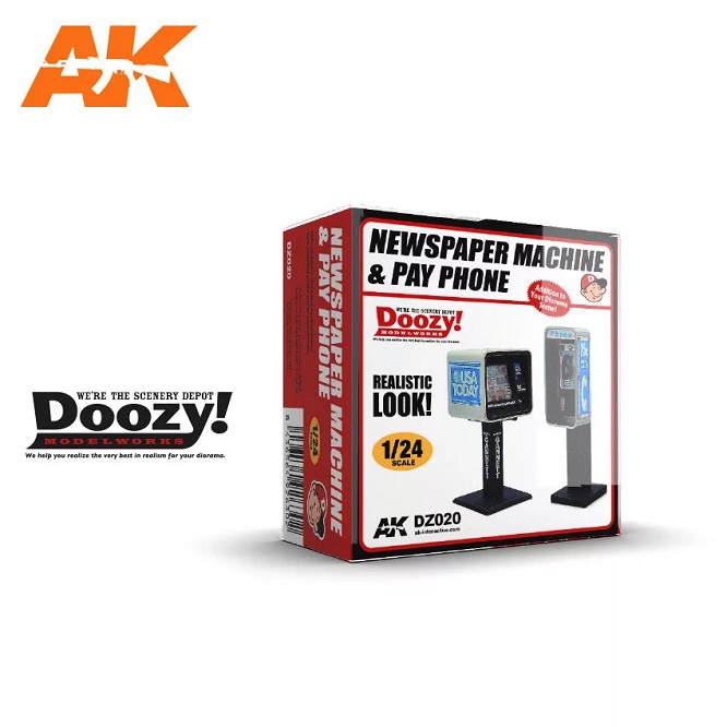 AK Interactive DZ020 - Newspaper Machine & Pay Phone - Neu