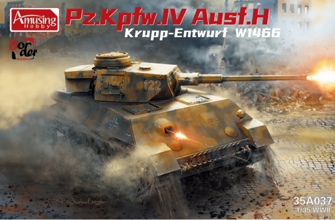 (M) Amusing Hobby 35A037 - 1:35 Panzer IV Ausf.H Krupp Entwurf W1466 - Neu