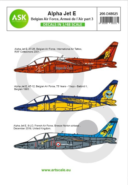 ASK D48025 - 1:48 Alpha Jet E Belgian Air Force and Armeé de l´Air - part 3- Neu