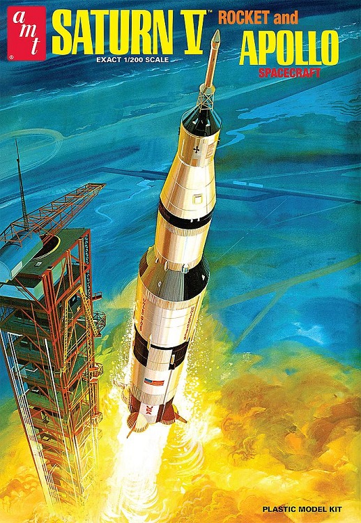 AMT/MPC AMT1174/12 - 1/200 Saturn V Rakete mit Apollo-Kapsel - Neu