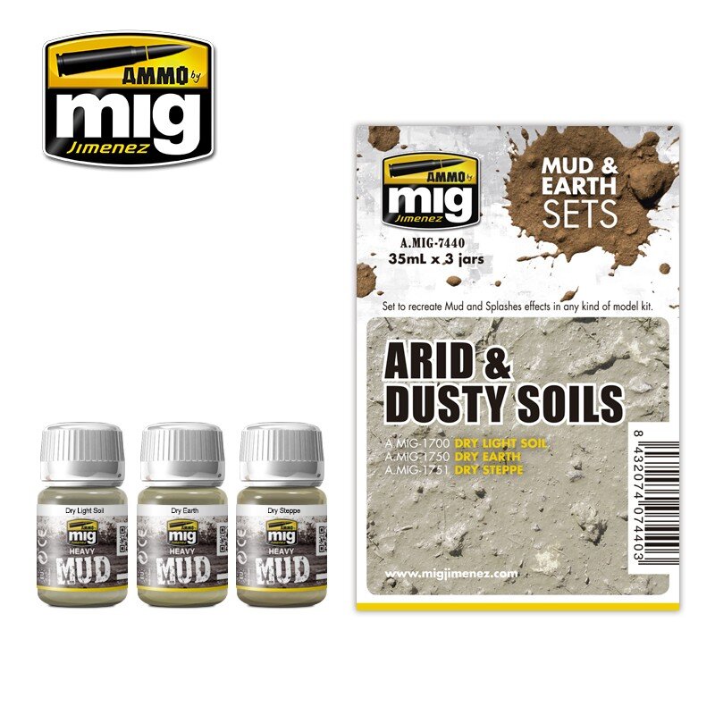 (M) Ammo MIG 7440 - Alterungsset - Arid & Dusty Soils 