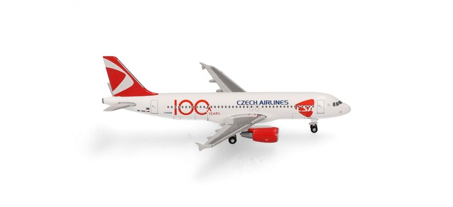 Herpa 537667 - 1/500 CSA Czech Airlines Airbus A320 "100 Years" - Neu