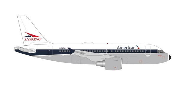 Herpa 536608 - 1/500 American Airlines Airbus A319 - Allegheny Heritage livery