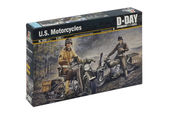 Italeri 322 - 1/35 WWII Us Motorcycles / Us Motorräder - Neu