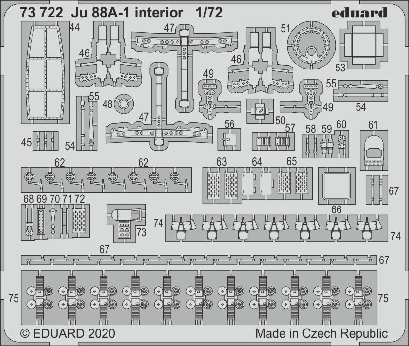 (X) Eduard Accessories 73722 - 1:72 Ju 88A-1 interior for Revell - Neu