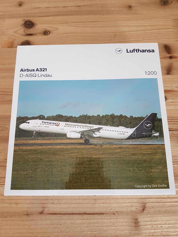 Herpa 559416 - 1/200 Lufthansa Airbus A321 "Fanhansa Mannschaftsflieger" - Neu