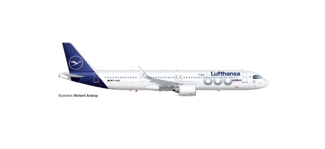 Herpa 537490 - 1/500 Lufthansa Airbus A321neo "600th Airbus" - Neu