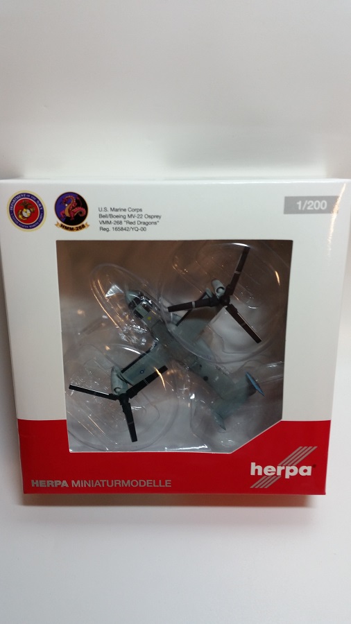 Herpa 557788 - 1/200 Bell/Boeing Mv-22 Osprey - Us Marine Corps - Neu