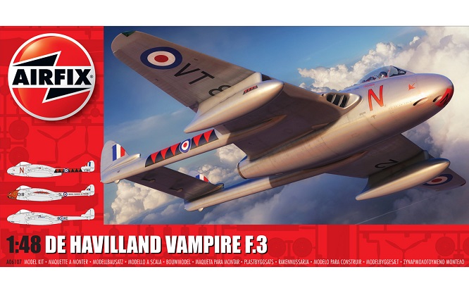 Airfix  A06107 - 1/48 de Havilland Vampire F.3 - Neu