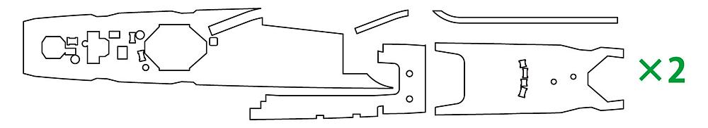 Hasegawa QG71 - 1/700 IJN Asashio Klasse, Bemalungsschablone f.Linoleum-Deck -