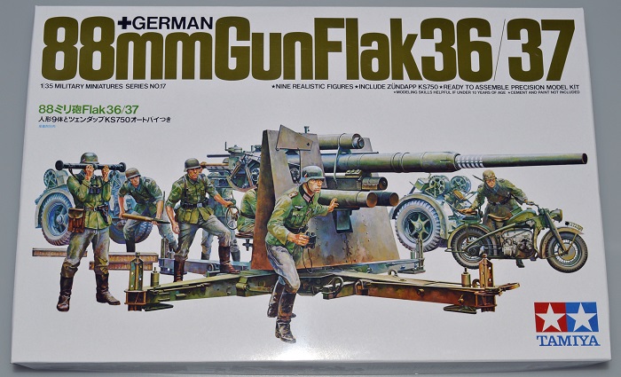 Tamiya 35017 - 1/35 Deutsche 88mm Flak 36/37 & Zündapp Ks750 - Wehrmacht - Neu