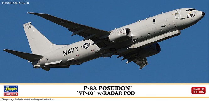 Hasegawa 10856 - 1/200 P-8A Poseidon CP10 mit Radar - Neu