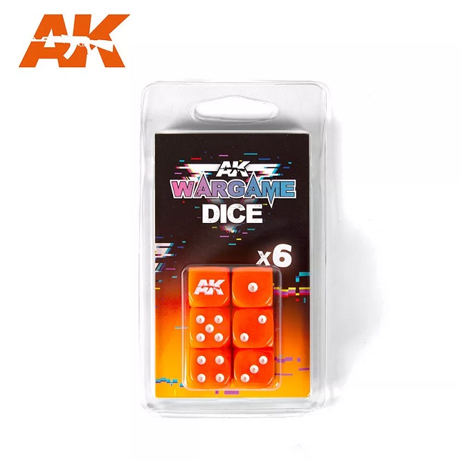AK Interactive AK1061 - Set 6 Dices (Orange) - Neu
