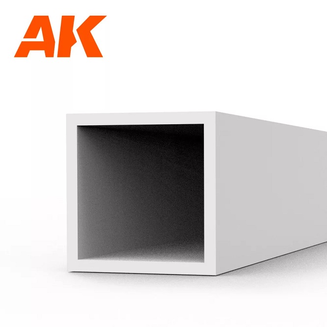 (X) AK Interactive AK6548 - Square hollow tube 4.00x350mm(0,7mm)-STYRENE STRIP