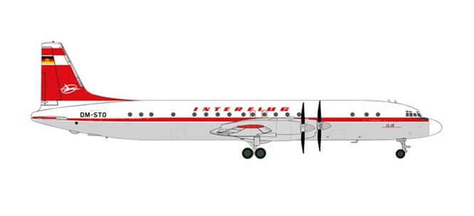 Herpa 572873 - 1/200 Interflug Ilyushin IL-18 – DM-STO - Neu