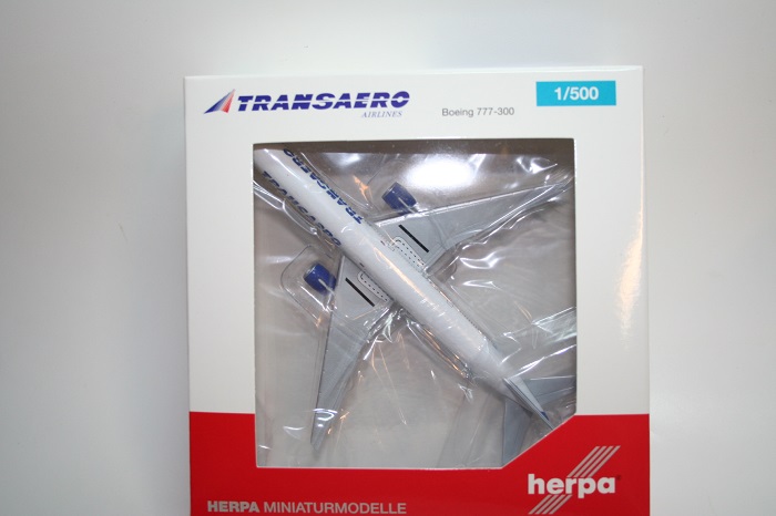 Herpa 527507 - 1/500 Boeing 777-300 - Transaero Airlines - Neu