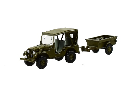 ACE Arwico 885102 - 1/87 Willys M38A1 Armee-Jeep mit Aebi Gelpw Anh 68 - Neu
