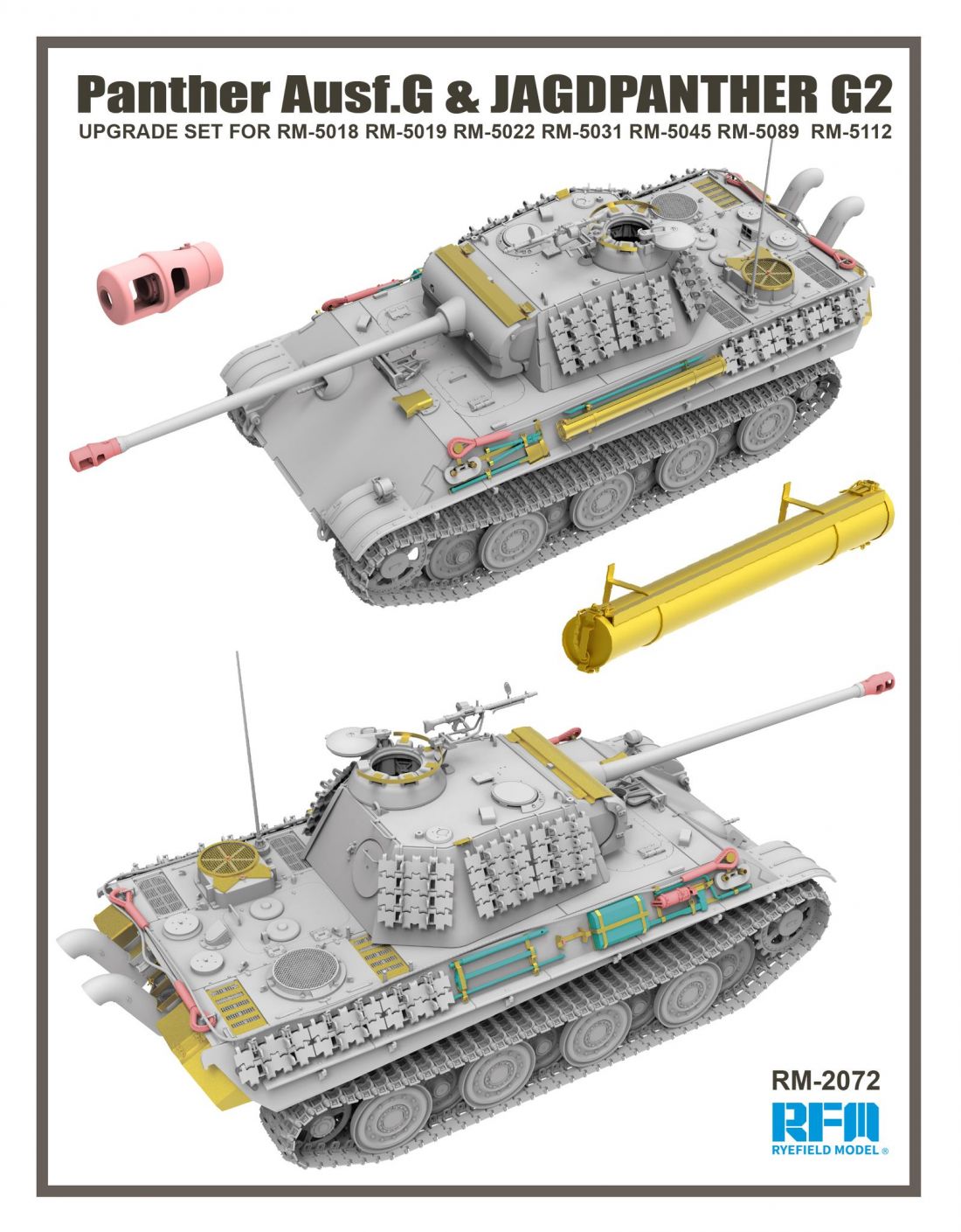Rye Field Model RM-2072 - 1:35 Panther Ausf.G, Jagdpanther G2 upgr. set - Vorbe.