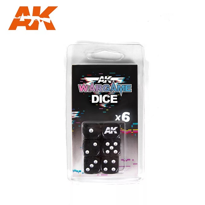 AK Interactive AK1062 - Set 6 Dices (Black) - Neu