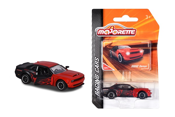 Majorette 212084009Q14 - Racing Cars - Dodge Demon - Rot/Schwarz Flames - Neu