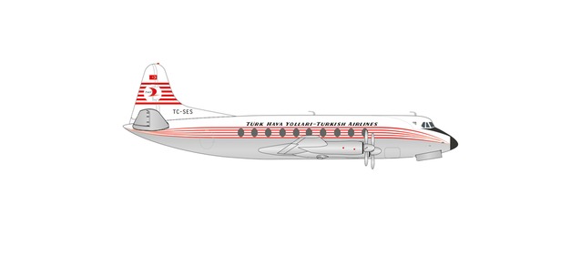 Herpa 572866 - 1/200 Turkish Airlines Vickers Viscount 700 - TC-SES - Neu
