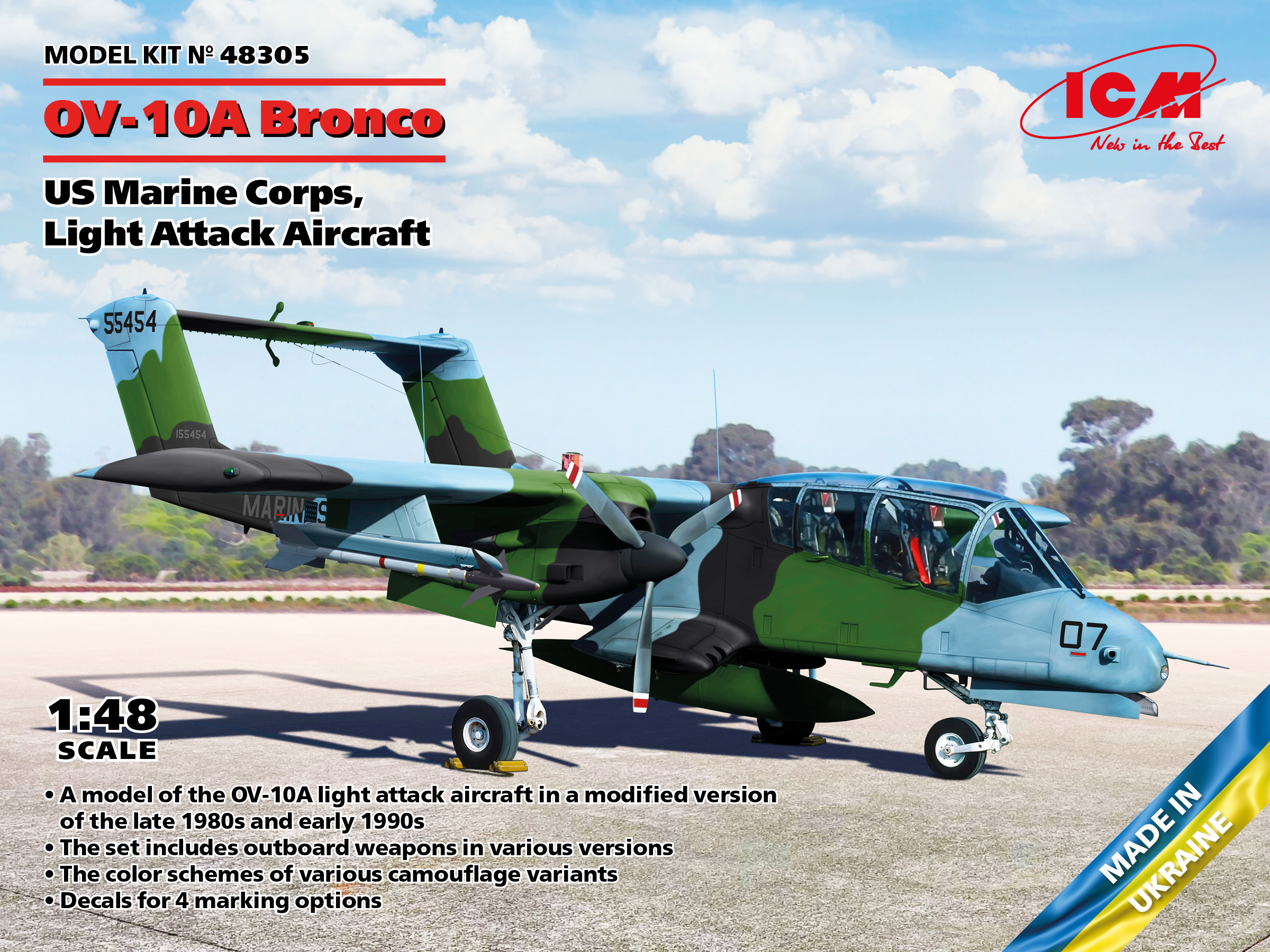 (X) ICM 48305 - 1:48 OV-10A Bronco US Marine Corps, Light Attack Aircraft - Neu