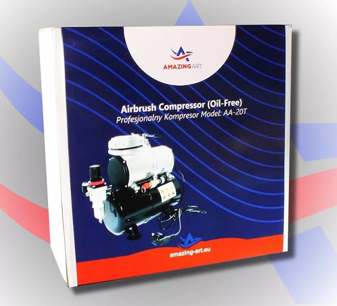 AmazingArt AMZ18857 - Aa-20T - Compressor For Airbrush Silent With 3L Bottle Neu
