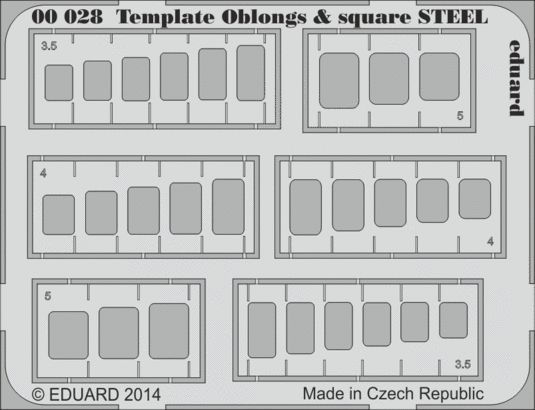 Eduard Accessories 00028 -  Template Oblongs & Square Steel - Ätzsatz - Neu