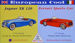 Glencoe 3604 - 1/72 -  Jaguar XK 120, Ferrari (2er Set)  - Neu