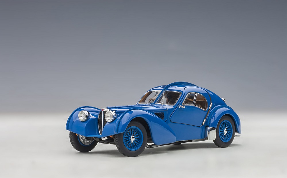 AUTOart 50947 - 1/43 Bugatti 57S Atlantic (blue/blue spoked wheels) - Neu