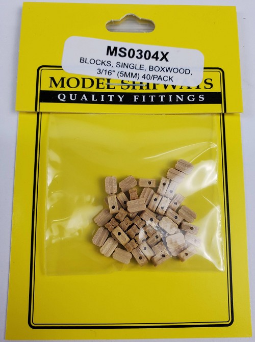 Model Expo MS0304X - Blöcke, einfach, Buchsbaum, 5 mm, 40 Stück - Neu